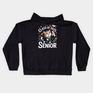 Womens British Longhair Cat Graduation Class Of 2025 School Senior Kids Hoodie